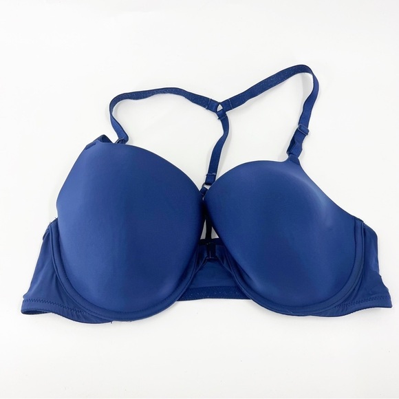 Victoria's Secret Other - ✅ Victoria'S Secret Lined Demi Buste Double Bra FRONT CLOSURE SIZE 38C BLUE